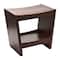 Hello Honey® 18" Modern Slatted Solid Wood Stool With Storage Shelf